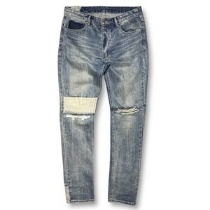 Ksubi Chich Retrograde‎ Trashed Slim Jeans Men's 34 Distressed Patchwork Ripped